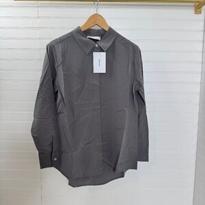 NEW Grana Silk Signature Shirt Small Storm